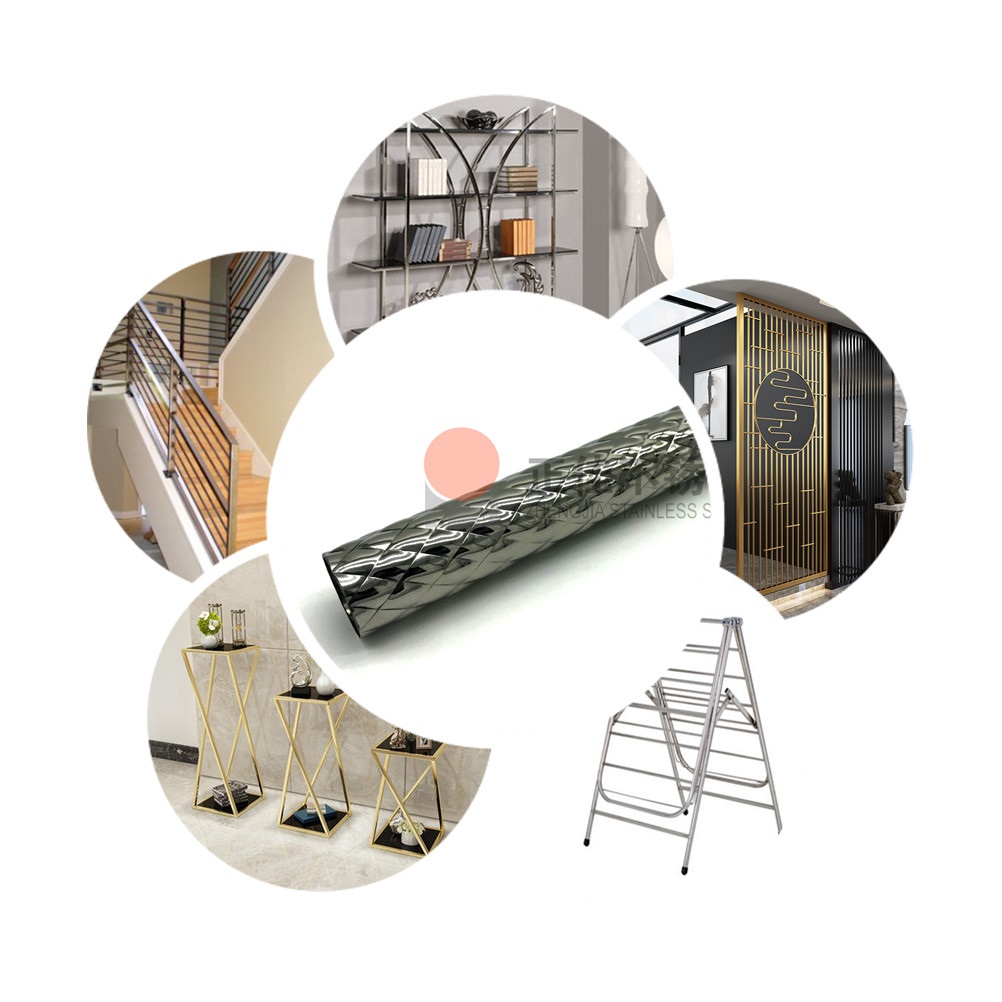 菱形花纹不锈钢管扶手效果